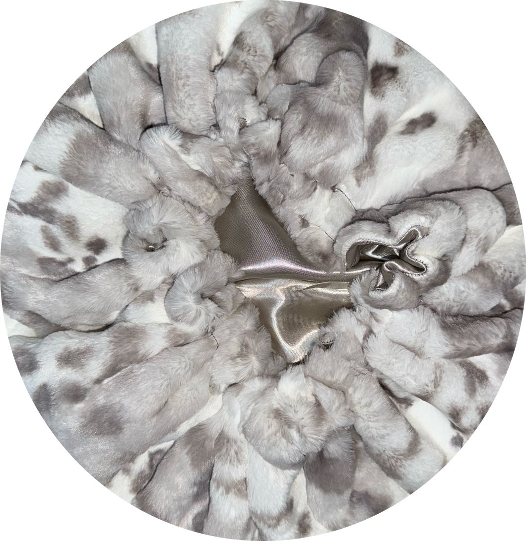 White & Grey SBB Fur Bonnet
