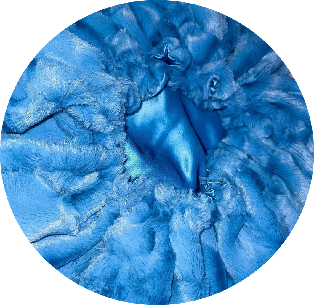 Soft Blue SBB Fur Bonnet